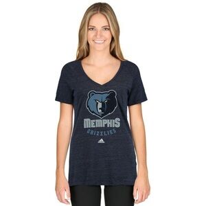 Memphis Grizzlies Women's V-Neck, Short Sleeve Tee. Size XL. Adidas. NBA.  SKU 9